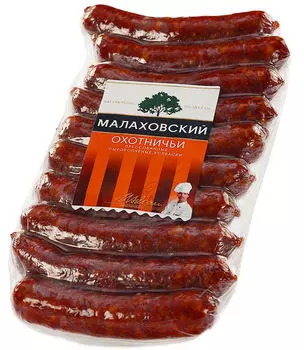 Колбаски Малаховский Охотничьи сырокопченые 200г