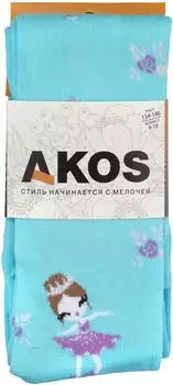 Колготки детские Akos бирюзовый р.110-116