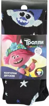 Колготки детские Тролли черный р.122-128