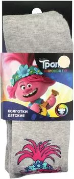 Колготки детские Тролли светло-серый меланж р.122-128