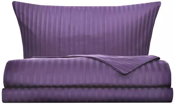 Комплект постельного белья Cottonika Страйп-сатин Сиреневый 2-спальный 70*70см