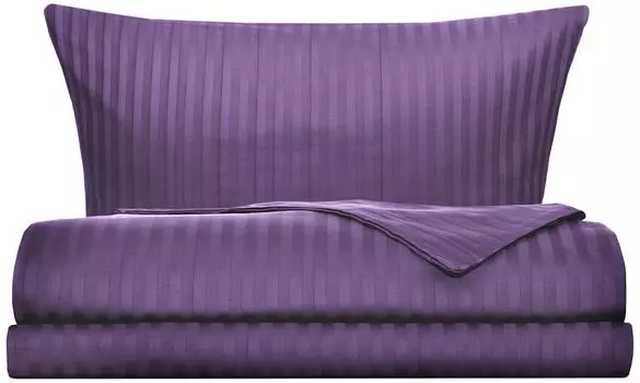 Комплект постельного белья Cottonika Страйп-сатин Сиреневый Евро 70*70см