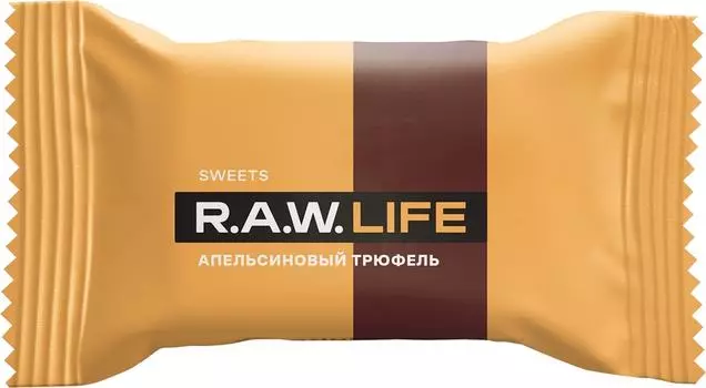 Конфета R.A.W. LIFE Апельсиновый трюфель 18гс доставкой!