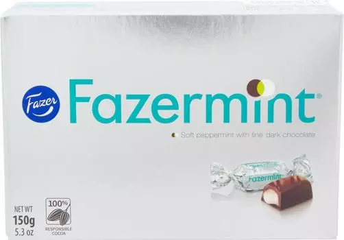 Конфеты Fazer Fazermint Шоколадные с мятной начинкой 150г