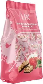 Конфеты Lik хрустящие со вкусом клубники и сливок 250г