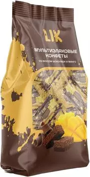 Конфеты Lik хрустящие со вкусом шоколада и манго 250г