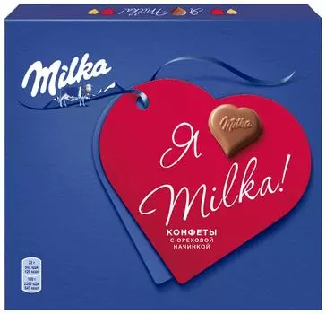 Конфеты Milka из молочного шоколада с ореховой начинкой 110г в ассортименте