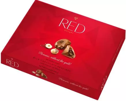 Конфеты Red Delight Молочный шоколад с ореховой начинкой без сахара меньше калорий 132г