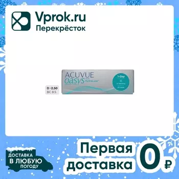 Контактные линзы Acuvue Oasys 1-Day with HydraLuxe Однодневные -2.50/14.3/8.5 30шт