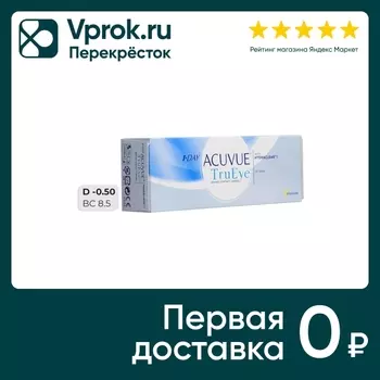 Контактные линзы Acuvue TruEye with HydraClear Однодневные -0.5/14.2/8.5 30шт