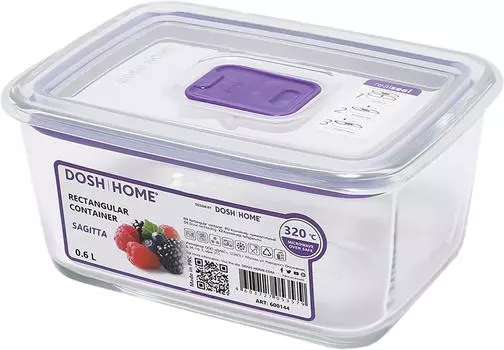 Контейнер Dosh Home Sagitta прямоугольный 0.6л