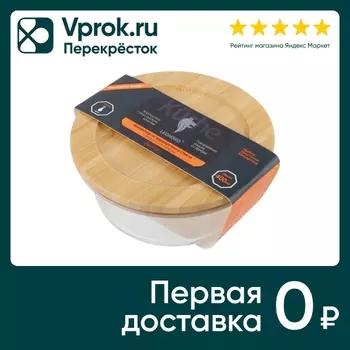 Контейнер Leonord Bambu из жаропрочного стекла с крышкой из бамбука 400мл