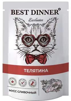 Корм для кошек Best Dinner Exclusive Мусс сливочный Телятина 85г