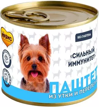 Корм для собак Мнямс Сильный Иммунитет Паштет из утки и перепела 200г (упаковка 6 шт.)