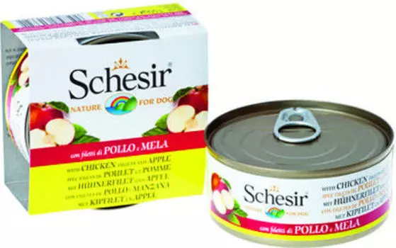 Корм для собак Schesir Цыпленок и яблоко 150г