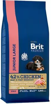 Корм сухой для собак Brit Dog Junior Large 15кг