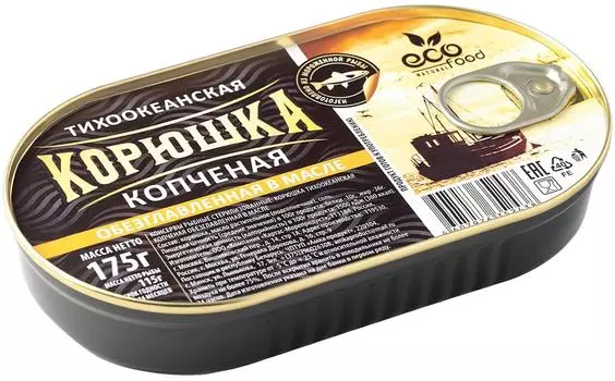 Корюшка Ecofood тихоокеанская копченая 175г