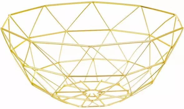 Корзина для фруктов EL Casa золотая 35.5*35.5*15см