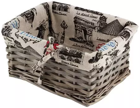 Корзина для хранения Волшебная страна Париж с текстильным вкладышем 35*24*18см