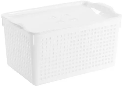 Корзинка Violet Лофт с крышкой белая 3.8л