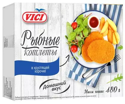 Котлеты Vici рыбные в хрустящей корочке 480г