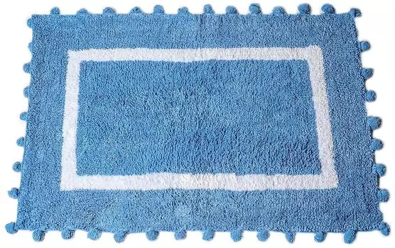 Коврик для ванной Arya Pompom синий 60*90см