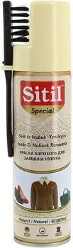 Краска-аэрозоль для обуви Sitil для замши и нубука с щеткой в комплекте бесцветная 250мл
