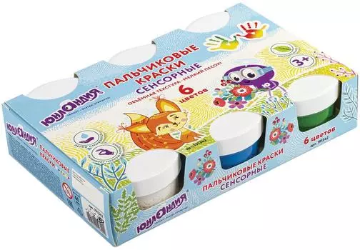 Краски пальчиковые Юнландия Лисенок сенсорные 6 цветов