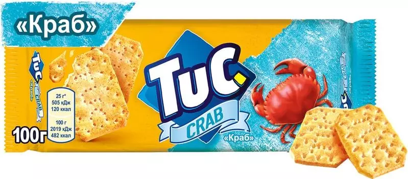 Крекер Tuc со вкусом краба 100г - Vprok.ru Перекрёсток