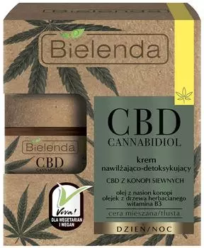 Крем для лица Bielenda CBD Cannabidiol увлажняющий и детоксифицирующий для смешаной и жирной кожи 50мл