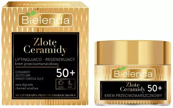 Крем для лица Bielenda Golden ceramides подтягивающий и регенерирующий 50+ 50мл
