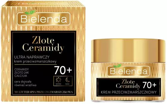 Крем для лица Bielenda Golden ceramides против морщин ультра восстанавливающий 70+ 50мл