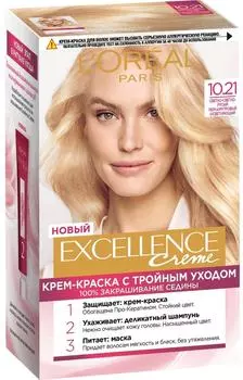 Крем-краска для волос Loreal Paris Excellence creme 10.21 Светло-светло-русый перламутровый