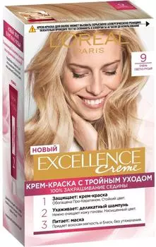 Крем-краска для волос Loreal Paris Excellence Creme Очень светло-русый 9