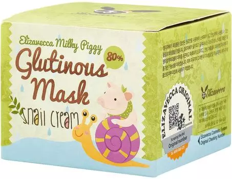 Крем-маска Elizavecca Milky Piggy Glutinous Mask 80% Snail Cream с муцином улитки 100г