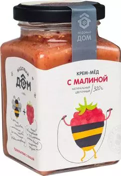 Крем-мед Медовый Дом Цветочный с малиной 320г