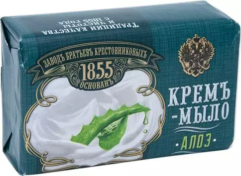 Крем-мыло Заводъ Братьевъ Крестовниковыхъ твердое Алоэ 190г