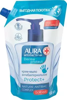 Крем-мыло Aura Derma Protect антибактериальное 500мл