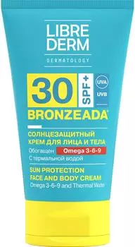 Крем солнцезащитный Librederm Bronzeada с Омега 3-6-9 и термальной водой SPF30 150мл