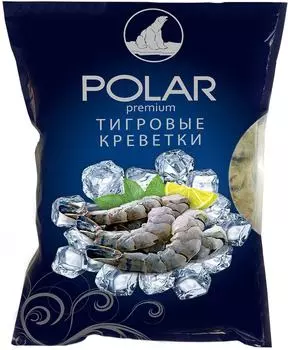Креветки Polar 31/40 Тигровые сыромороженые без головы 1кг