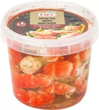 Креветки Vici Mini c пряностями в масле имитация из сурими 360г
