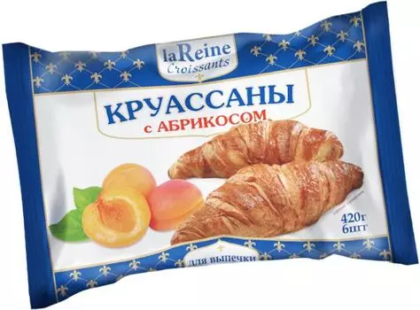 Круассаны La Reine с абрикосом для выпечки замороженный 420г