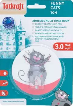 Крючки Tatkraft Funni cats Chucho самоклеющиеся 8см