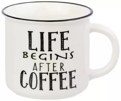 Кружка Elan Gallery Life Begins After Coffee 400мл