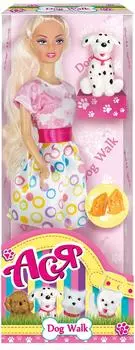 Кукла ToysLab Ася Прогулка со щенком вариант 2 28см