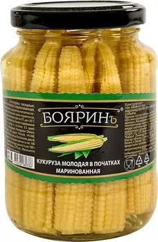 Кукуруза Бояринъ Молодая в початках маринованная 370мл