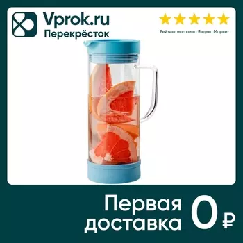 Кувшин Apollo Plump с крышкой и подставкой голубой 1.4л