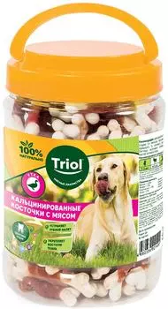 Лакомства для собак Triol Кальцинированные косточки с уткой 450г