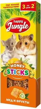 Лакомство для грызунов Happy Jungle Мед + фрукты 3шт 90г