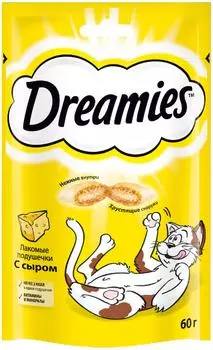 Лакомство для кошек Dreamies подушечки с сыром 60г